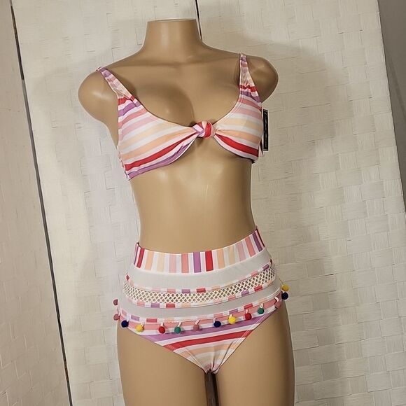 BRAND NEW ROSA SECRET  TWO PIECE HIGH WAIST BIKINI SET SPRINT TASSEL SWIMSUITS - Picture 11 of 14